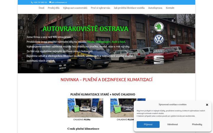 Screenshot of autovrakovisteostrava.cz