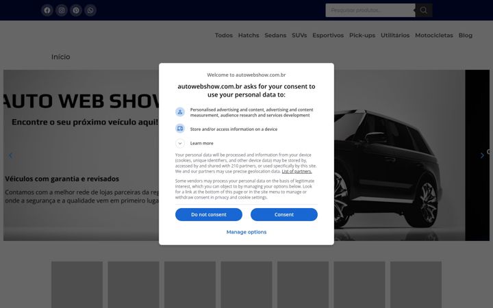 Екранна снимка на autowebshow.com.br