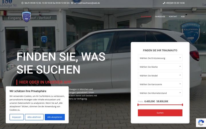 Screenshot of autowelt-kaufmann.de