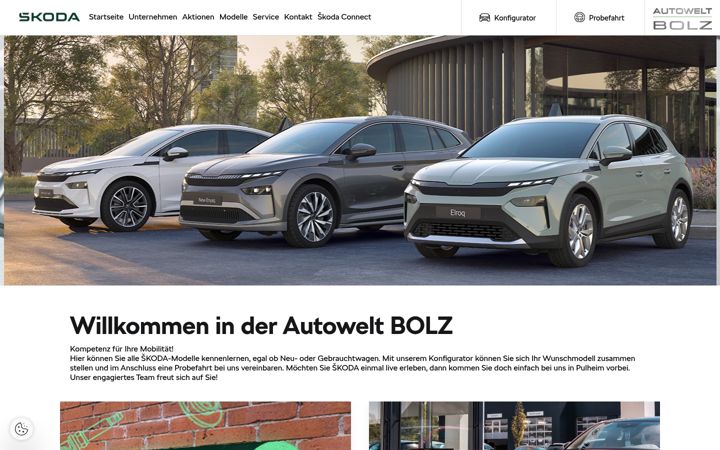 Screenshot of autoweltbolz.skoda-auto.de