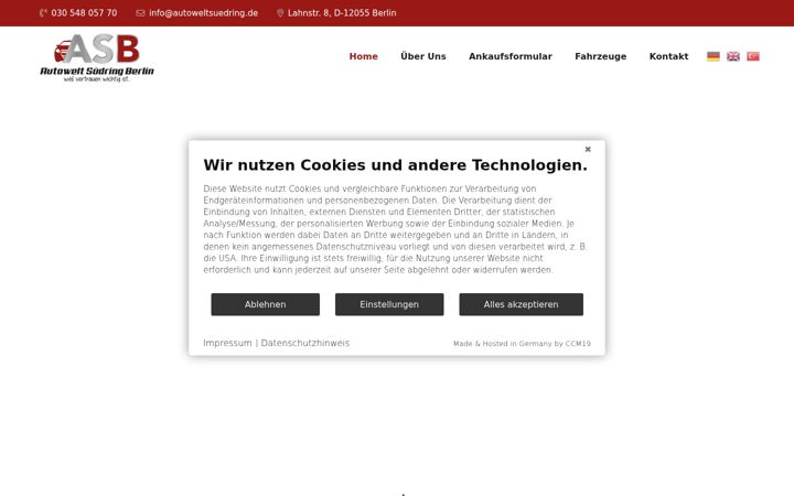 Screenshot of autoweltsuedring.de