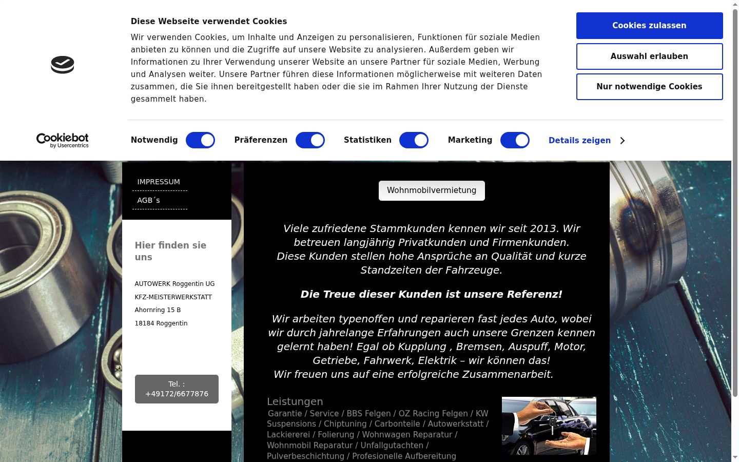 Skärmbild av samtyckesbannern som visades före någon interaktion