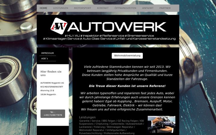 Skärmbild av autowerk-hro.de