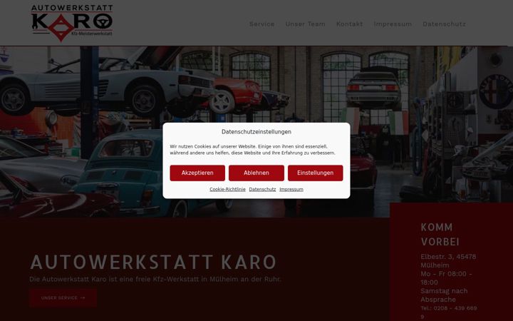Ekrano kopija autowerkstatt-karo.de