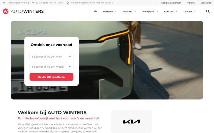 Екранна снимка на autowinters.nl