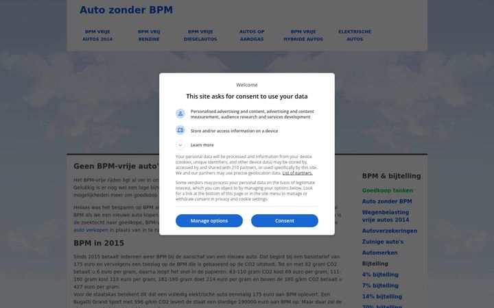 Screenshot of autozonderbpm.com