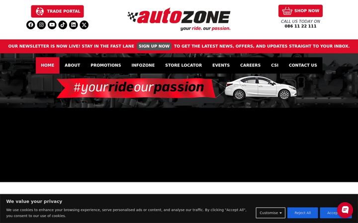 Ekrano kopija autozone.co.za