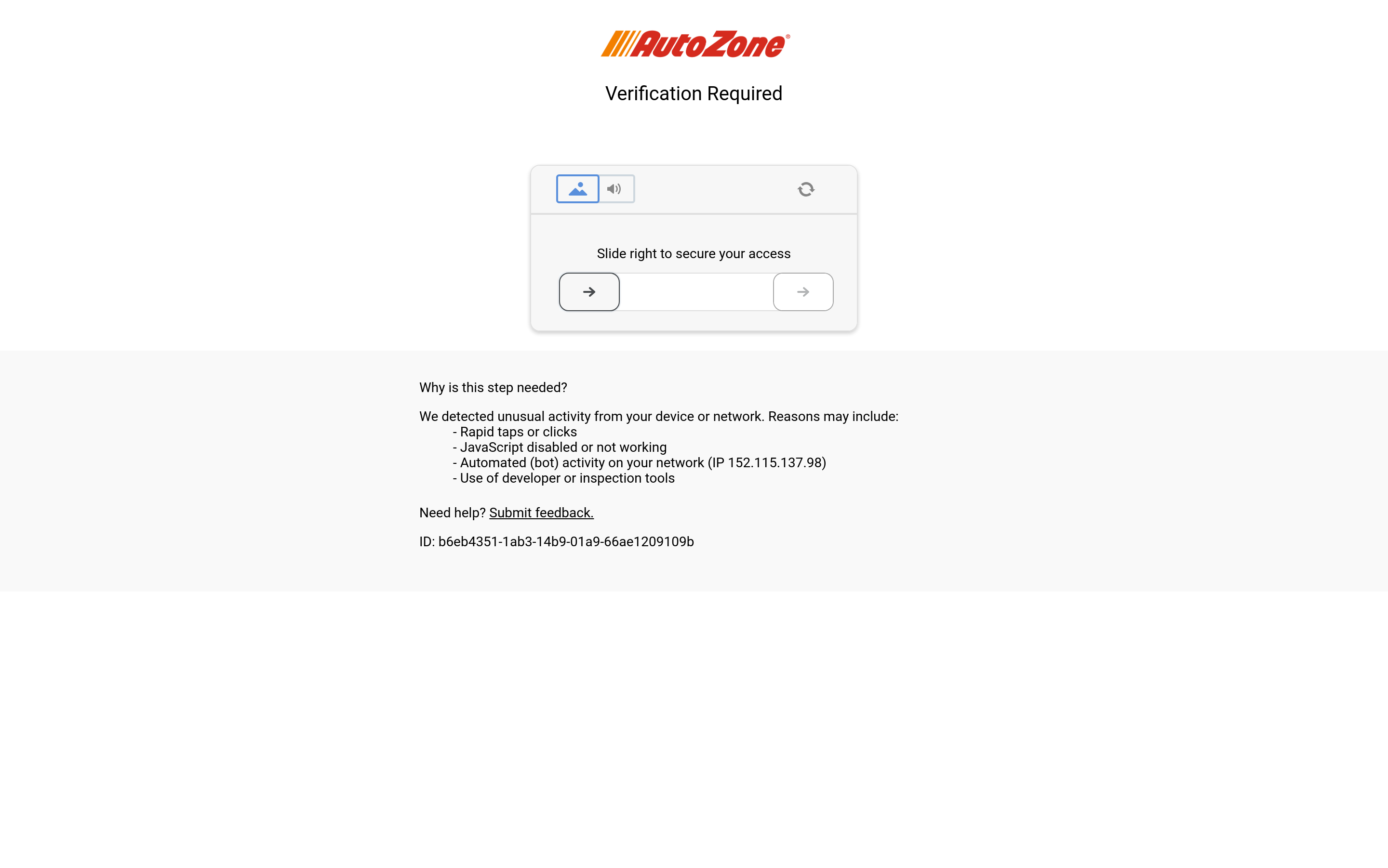 Screenshot of autozone.com