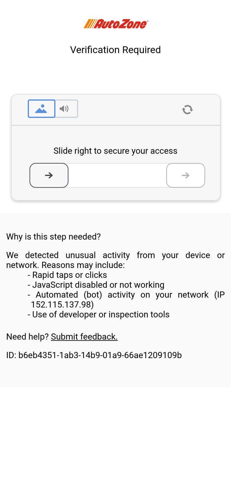 Mobile screenshot of autozone.com