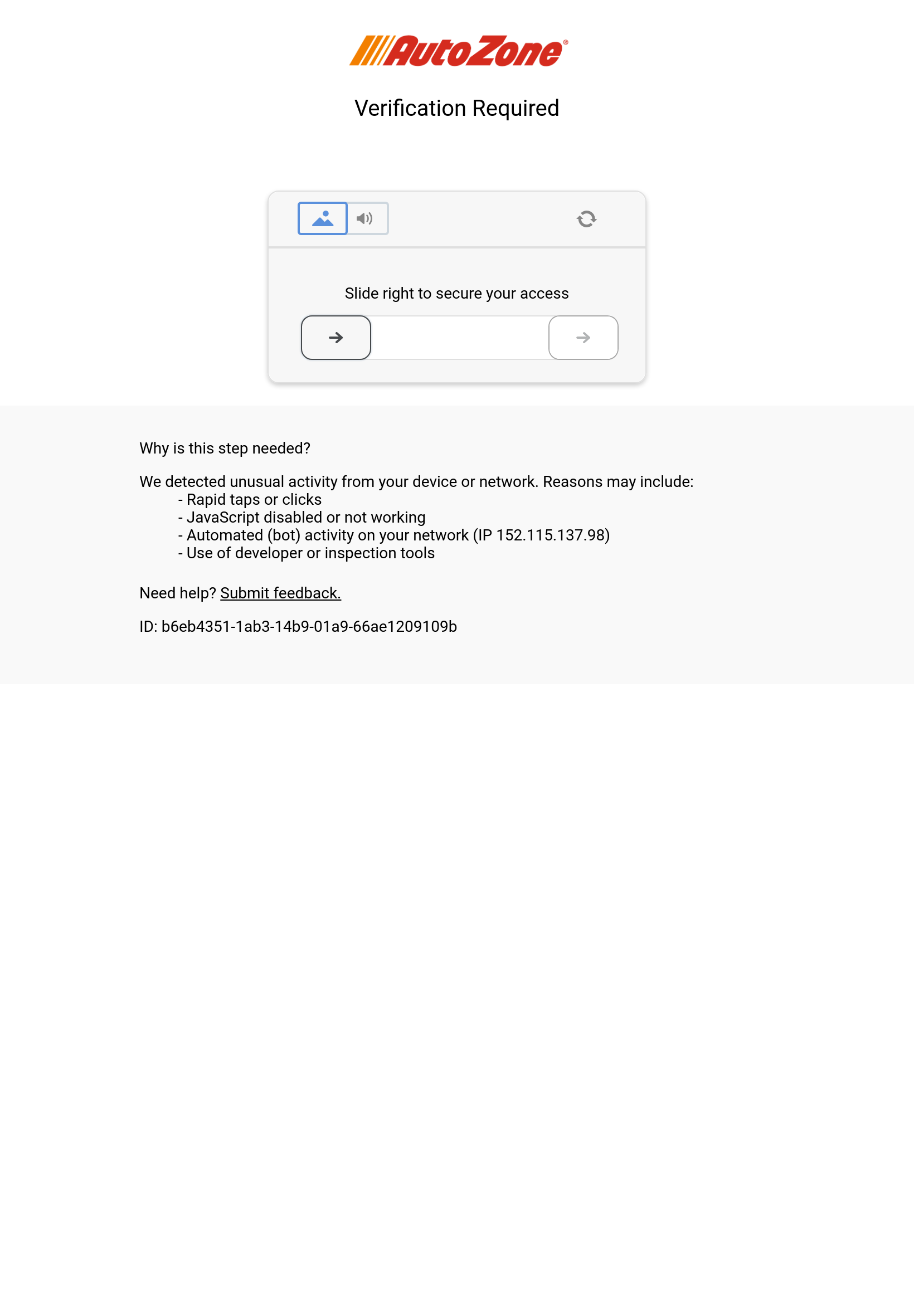 Tablet screenshot of autozone.com