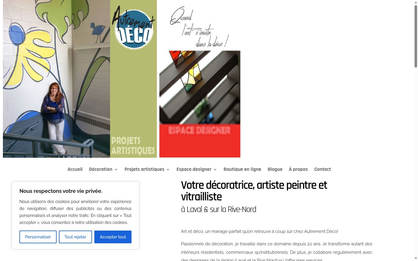 Capture d'écran de la bannière de consentement affichée avant toute interaction