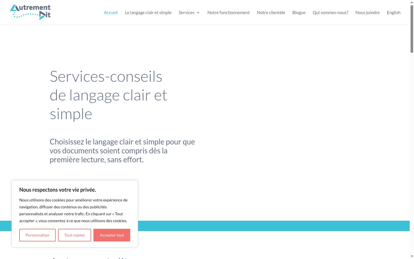 Screenshot of the consent banner shown before any interaction