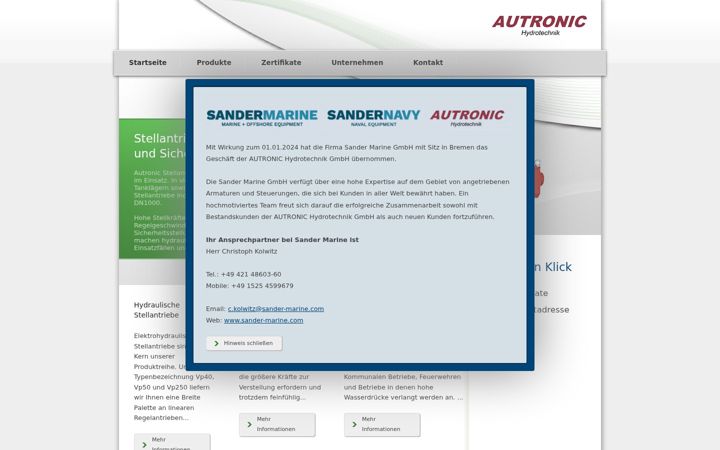 Screenshot of autronic-hydrotechnik.de