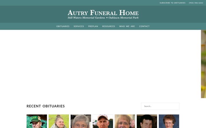 Screenshot of autryfuneralhome.com
