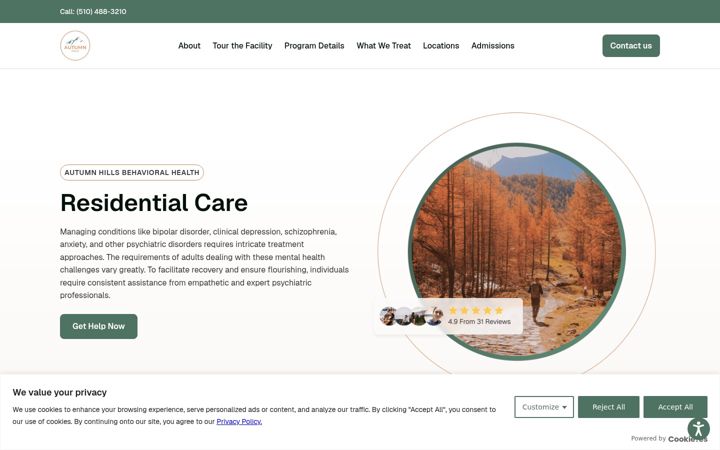 Screenshot of autumn-hills.com