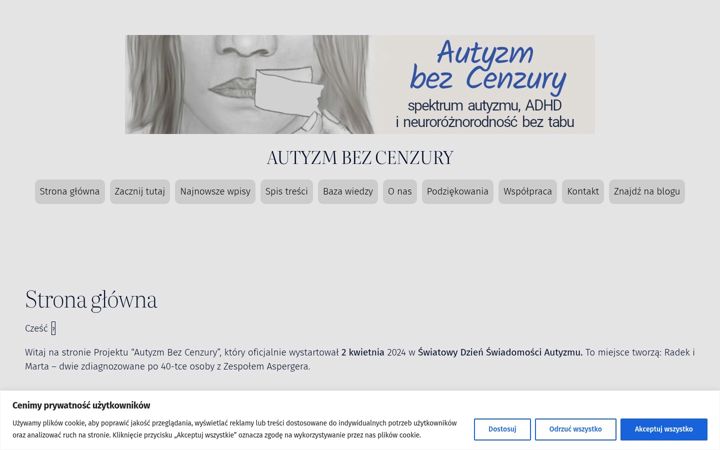 Screenshot of autyzmbezcenzury.pl