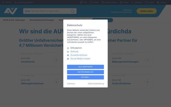 Screenshot of auva.at