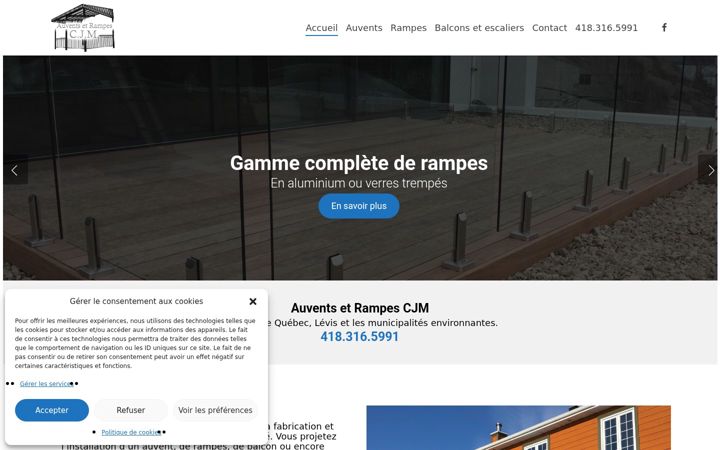 Screenshot of auventsetrampescjm.ca