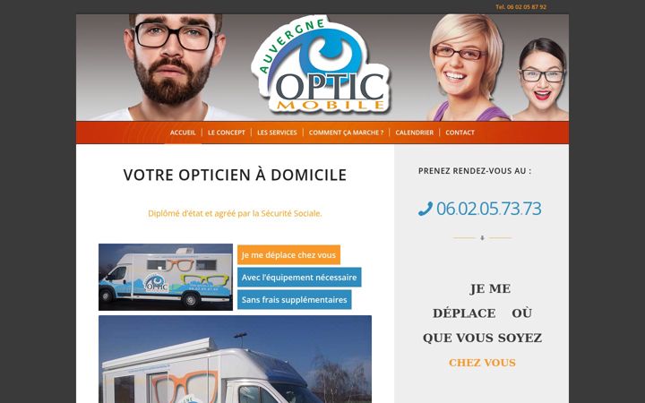 Screenshot stránky auvergneopticmobile.fr