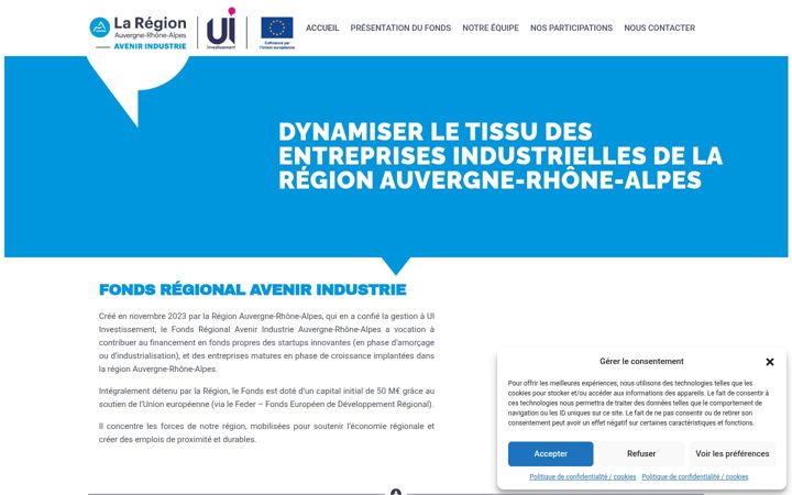 Screenshot stránky auvergnerhonealpes-avenirindustrie.fr