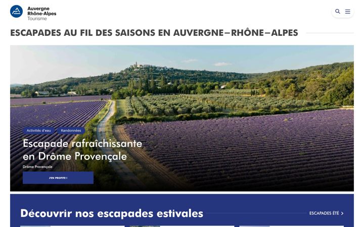 Ekraanipilt saidist auvergnerhonealpes-tourisme.com
