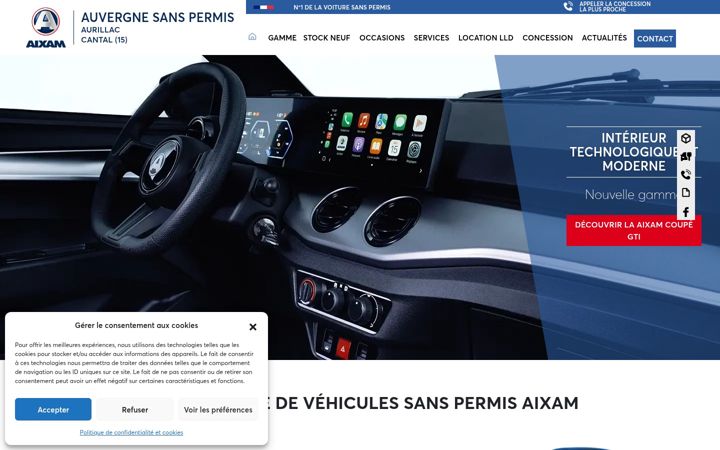 Screenshot stránky auvergnesanspermis.fr
