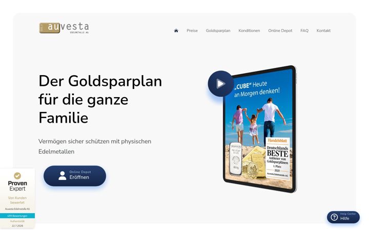 Screenshot of auvesta-cube.com