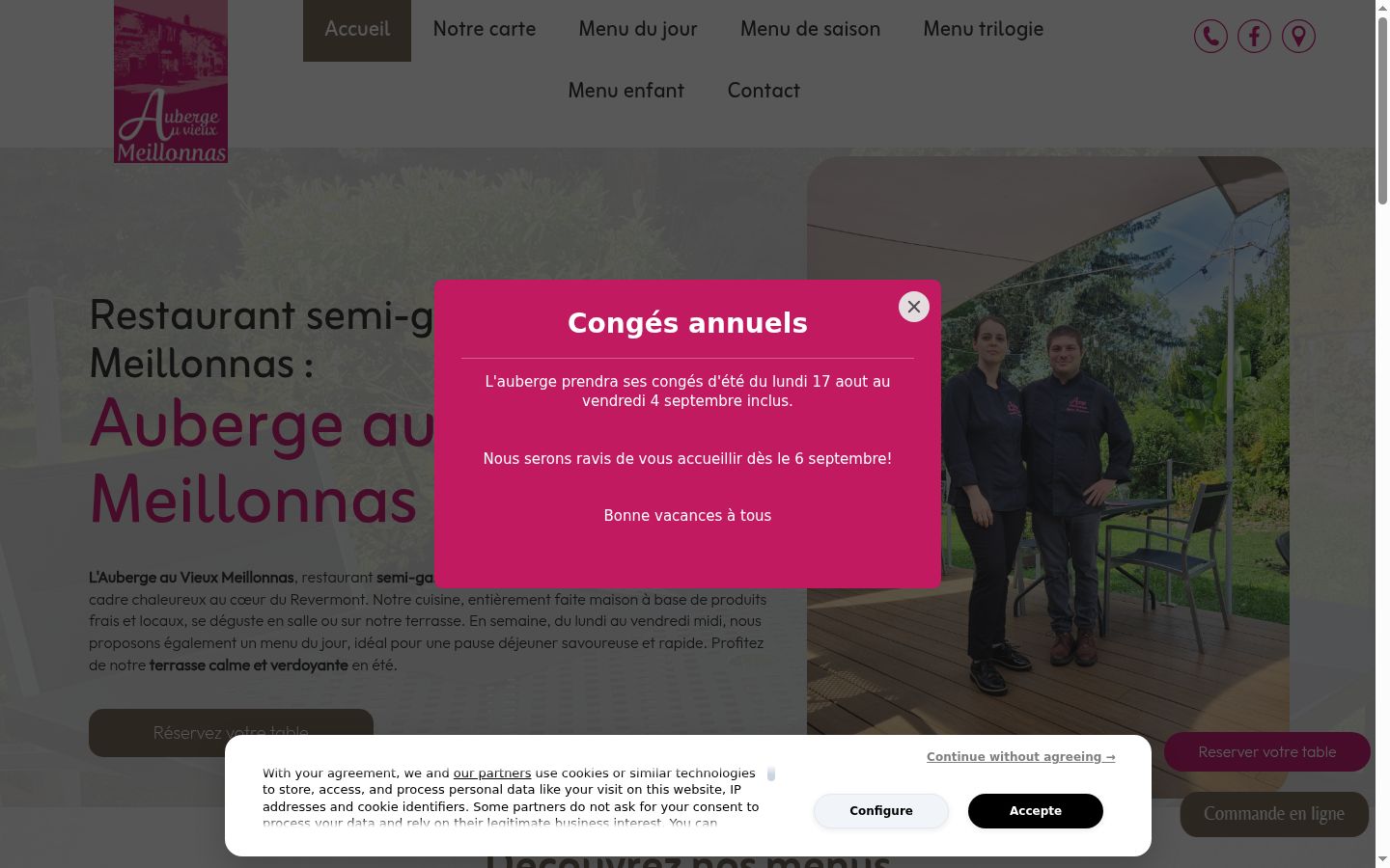 Screenshot of the consent banner shown before any interaction