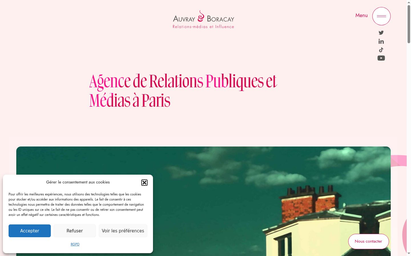 Screenshot of the consent banner shown before any interaction