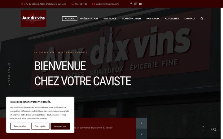 Screenshot of aux-dix-vins.com