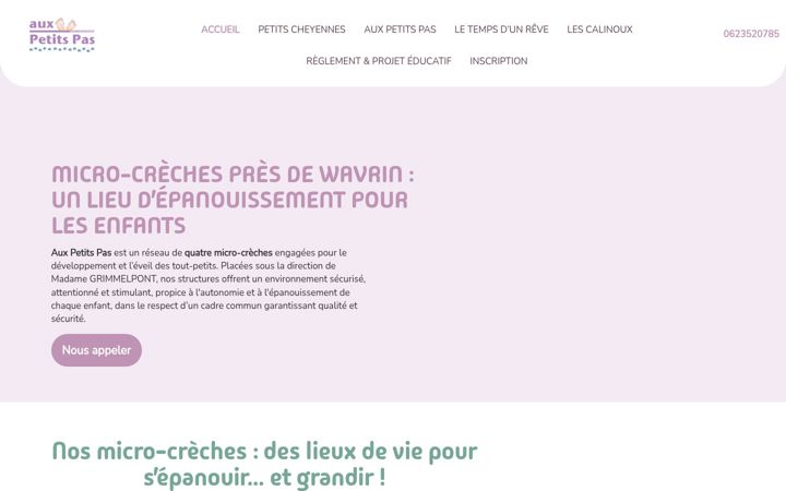 Screenshot of aux-petits-pas.fr
