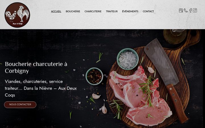 Screenshot of aux2coqs.fr