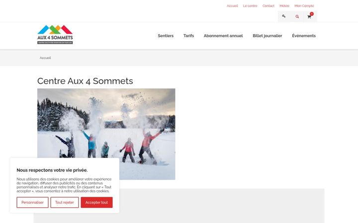 Screenshot of aux4sommets.com