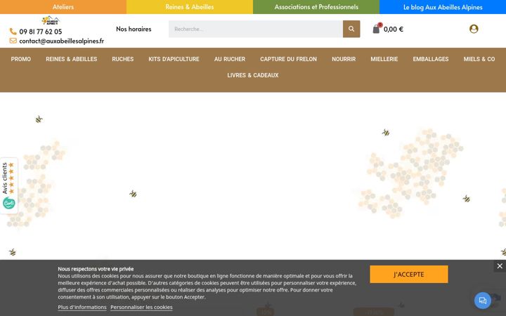 Screenshot of auxabeillesalpines.fr