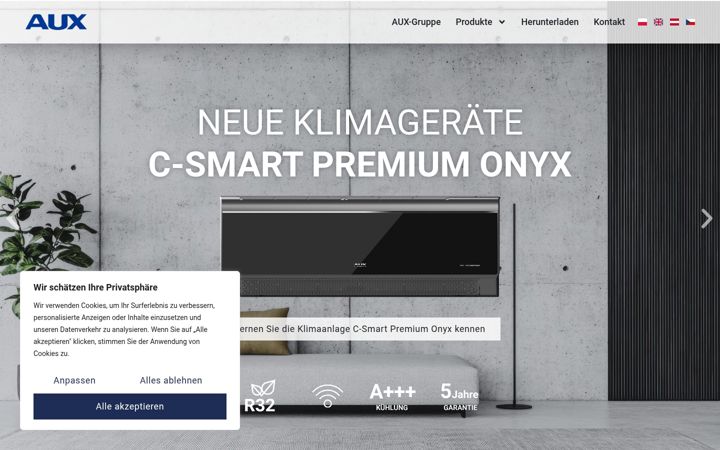 Screenshot of auxair.de