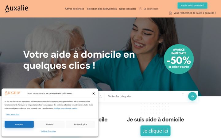 Screenshot of auxalie.fr