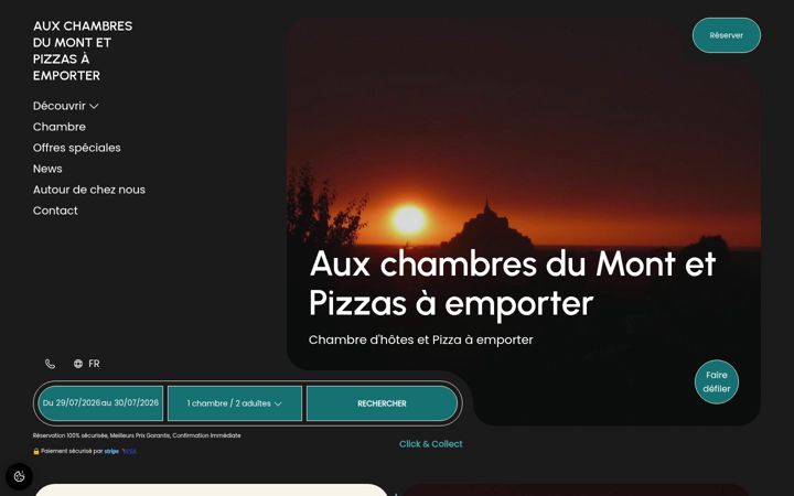 Captură de ecran a auxchambresdumont.fr