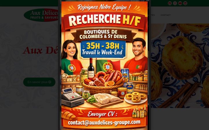Screenshot of auxdelices-groupe.com
