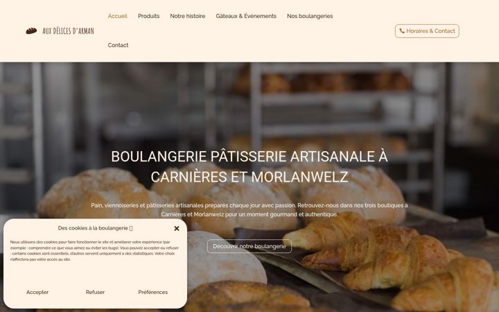 Screenshot of auxdelicesdarman.be