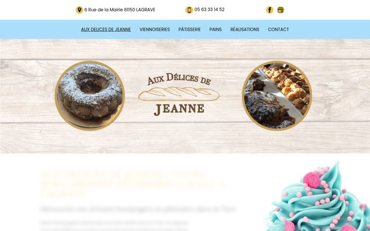Skjámynd af auxdelicesdejeanne.fr