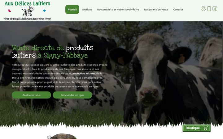 Screenshot of auxdeliceslaitiers.fr