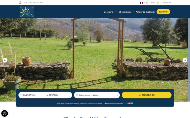 Screenshot of auxdeuxvallees.com