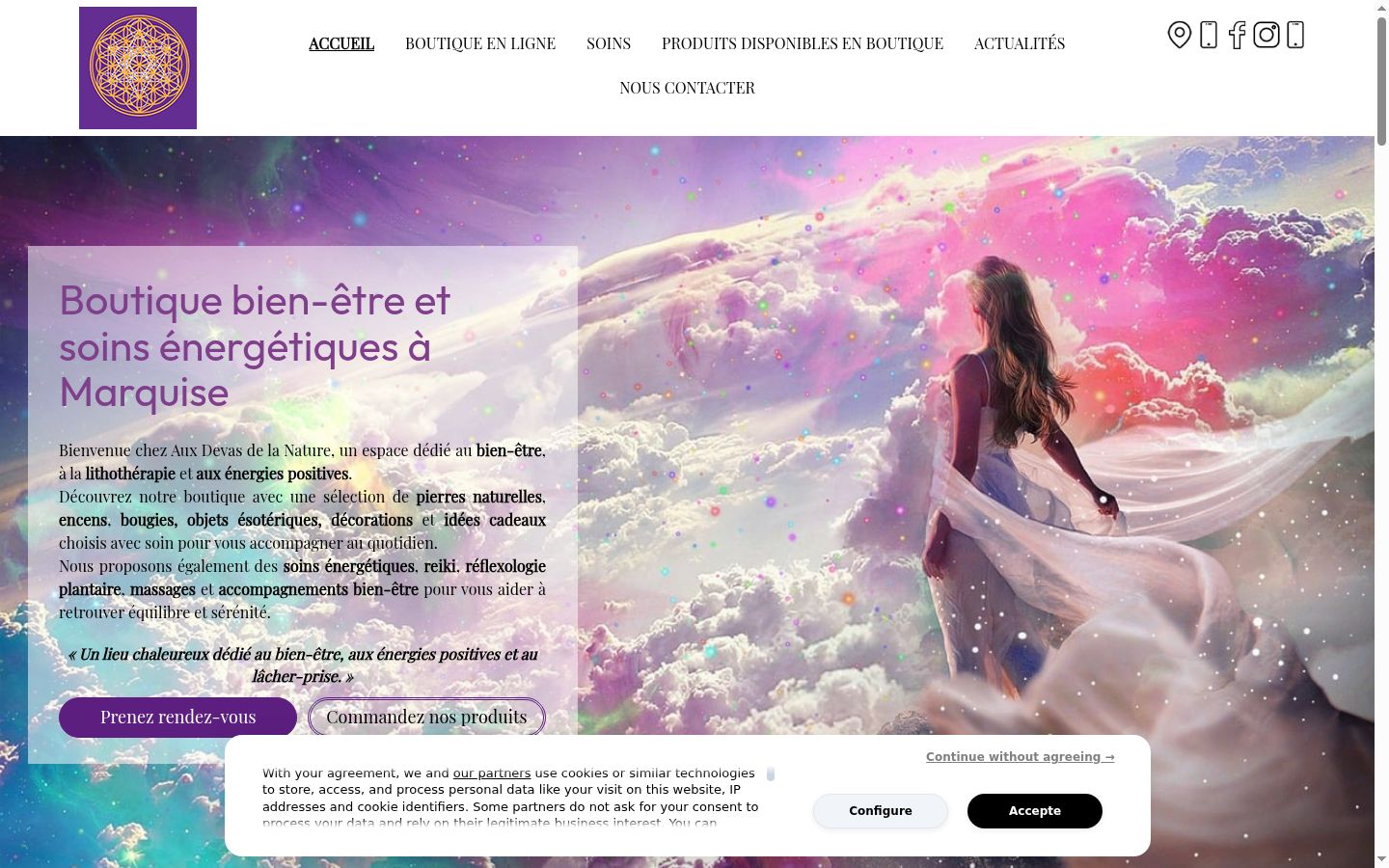 Screenshot of the consent banner shown before any interaction
