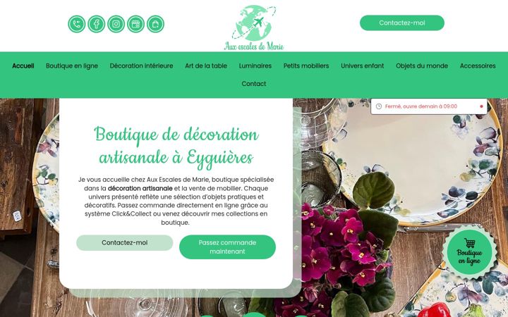 Screenshot of auxescalesdemarie.fr