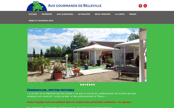 Screenshot of auxgourmandsdebelleville.com