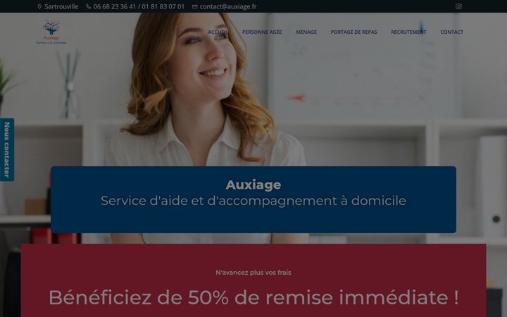 Screenshot stránky auxiage.fr