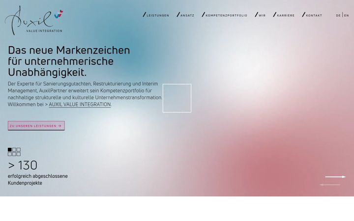 Screenshot of auxil-value-integration.com