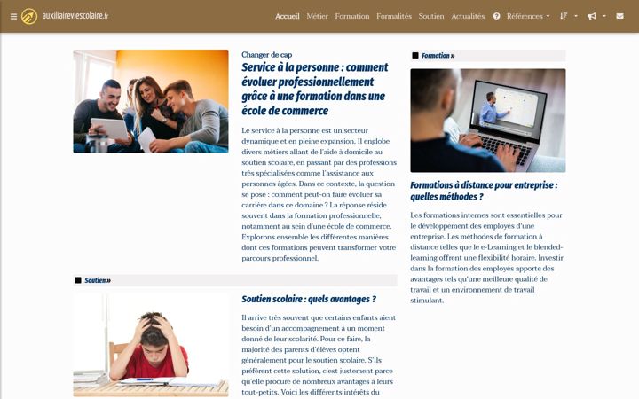 Screenshot of auxiliaireviescolaire.fr