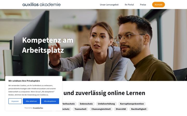 Screenshot of auxilias-akademie.de