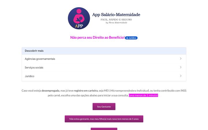 Screenshot of auxiliomaternidade.app.br